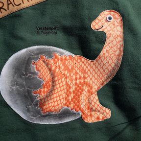 Applikationsvorlage Brachiosaurus Baby im Ei Dino
