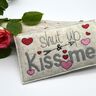 Stickdatei Valentinstag Mug Rug Herzen shut up and kiss me thumbnail number 4