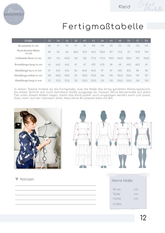 Kleid Damen – eBook Schnittmuster 32-54 – Cadiz & Marbella  image number 3