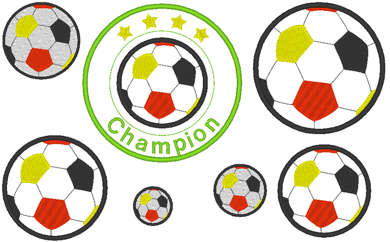 Stickdatei - Fußball Fussball Champion bunt image number 3