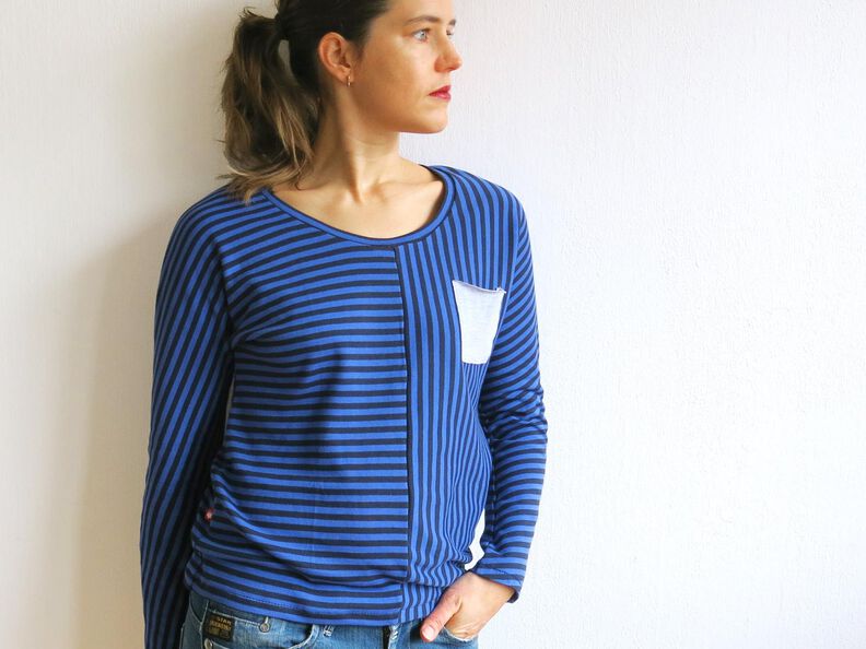 FRAU JETTE - Fledermausshirt mit Musterwechsel XS-L image number 4