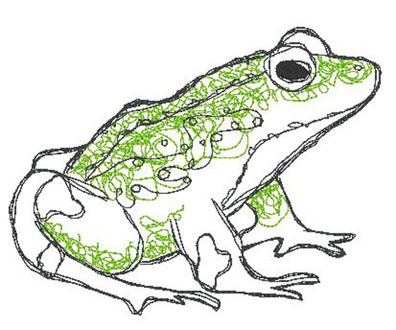 Scribble Kritzel Frosch Stickdatei Doodle image number 4