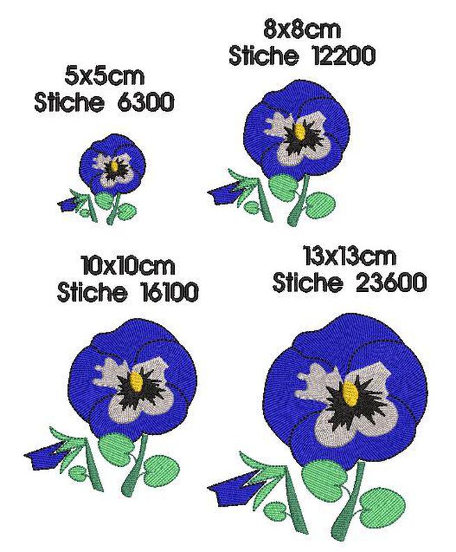 Stickdatei Stiefm&uuml;tterchen verschiedene Gr&ouml;&szlig;en image number 4