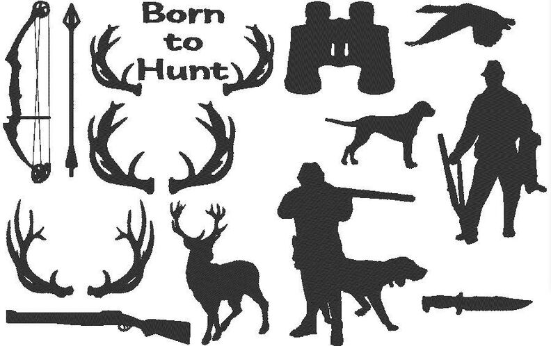 Stickdatei - Jagd Hunting Jäger Silhouette image number 8