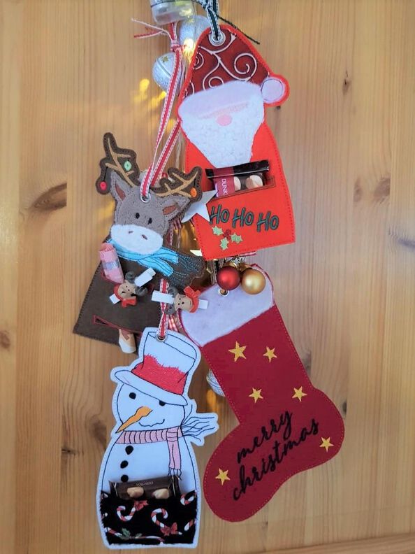 Stickdatei Weihnachten Nikolaus Schneemann Stiefel ITH image number 4
