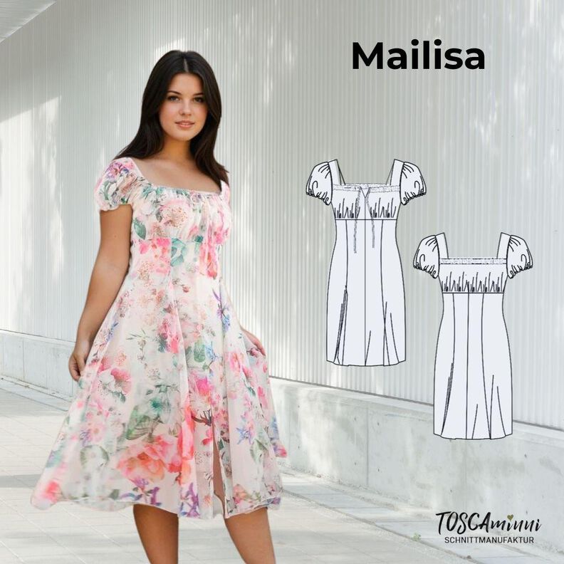Schnittmuster Damen Kleid Mailisa Gr. 34-54  - A4/A0-Datei image number 1