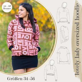 BEAMER&A0&A4 lovely lady oversized hoodie 34-56 Damenhoodie