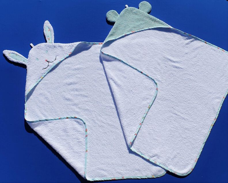 Kapuzenbadetuch mit Tierohren für Babys, Kleinkinder, Kinder image number 2
