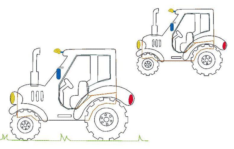 Traktor Doodle Stickdatei image number 8