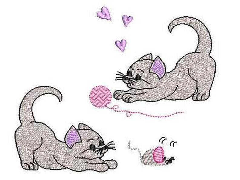 Stickdatei Katze Vollstick 10x10cm SET image number 1