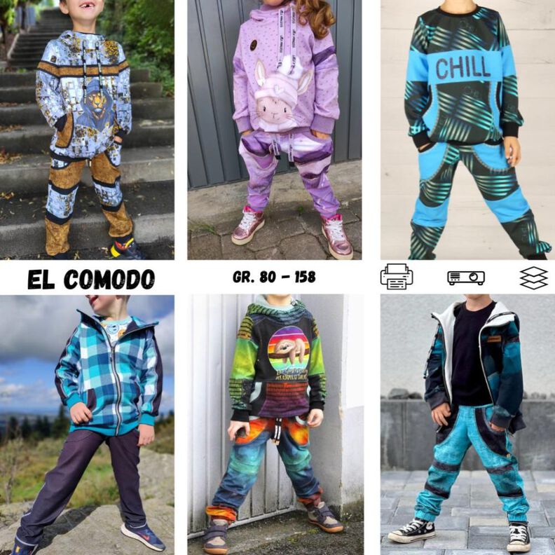El Comodo Hoodie-Sweatjacke-Hose Kinder unisex Gr. 80 - 158 image number 1