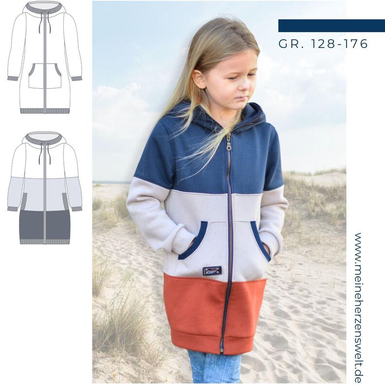 Sweatjacke Kinder - Schnittmuster Gr. 128-176 - CLARA #115 image number 1