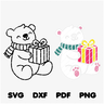Plotterdatei Eisbär mit Geschenk Vektor / SVG PNG DXF thumbnail number 6