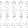 Doodle Boho Stickdatei Regenbogen Wolke Mond Herz Cute thumbnail number 4