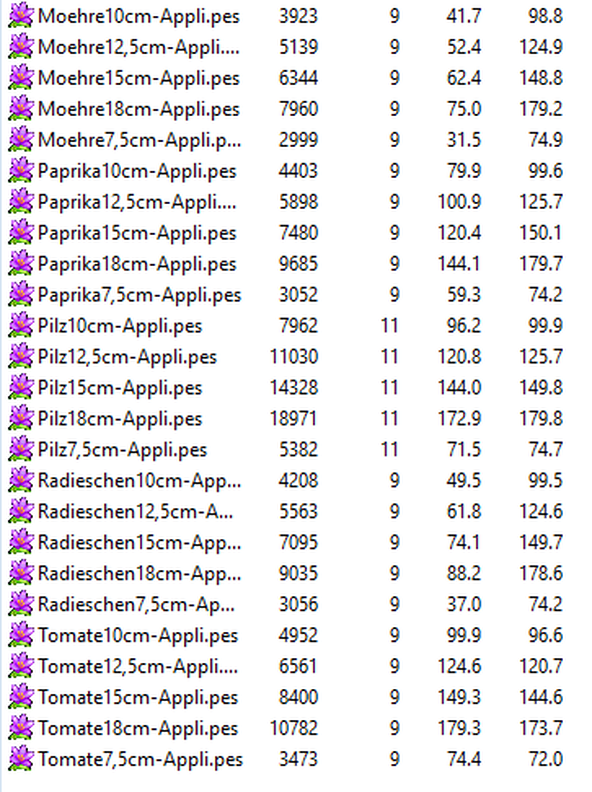 Gemüse Stickdatei Applis Gurke Möhre image number 3