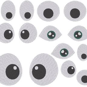 Stickdatei Augen für Kuscheltiere Kissen Bettschlagen