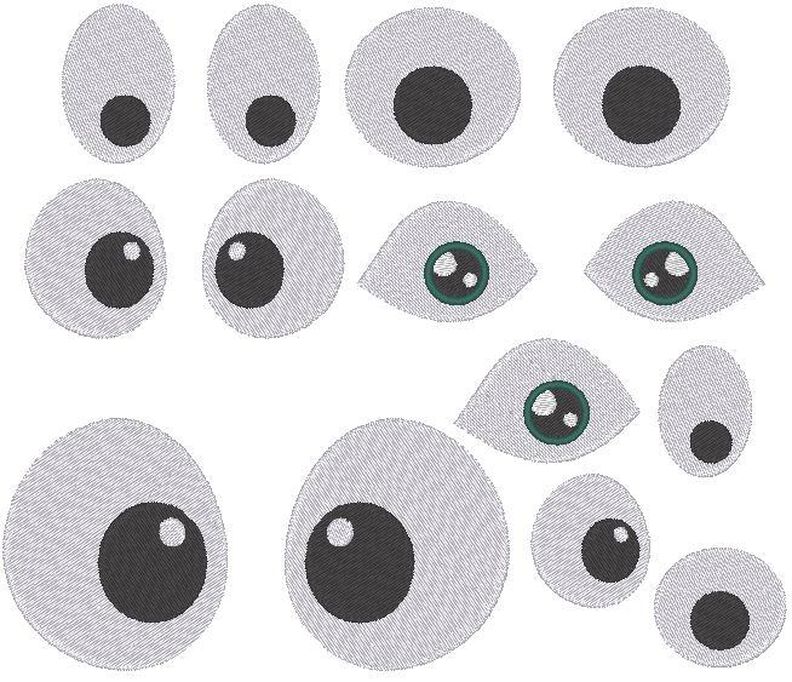 Stickdatei Augen für Kuscheltiere Kissen Bettschlagen image number 2