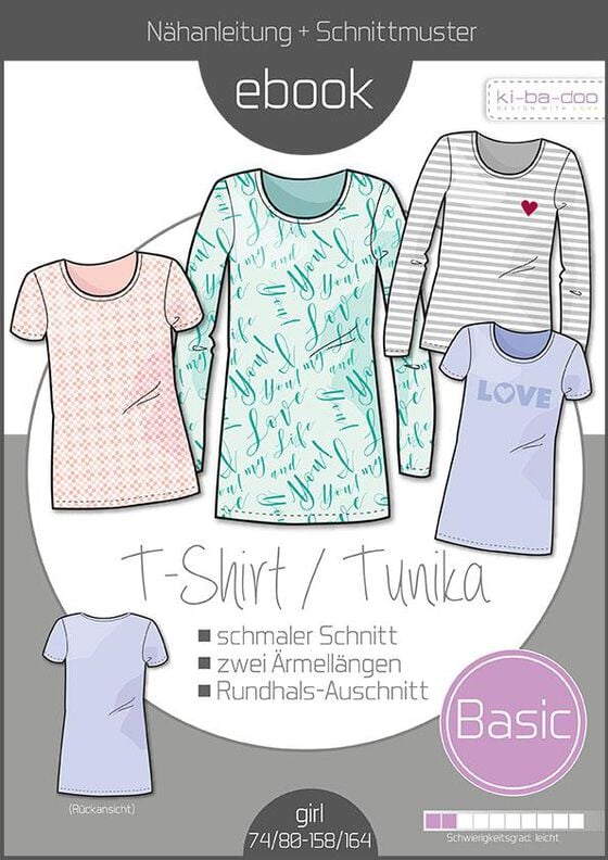 Ebook/Nähanleitung Basic Shirt/Tunika Gr. 74/80-158/164 image number 1