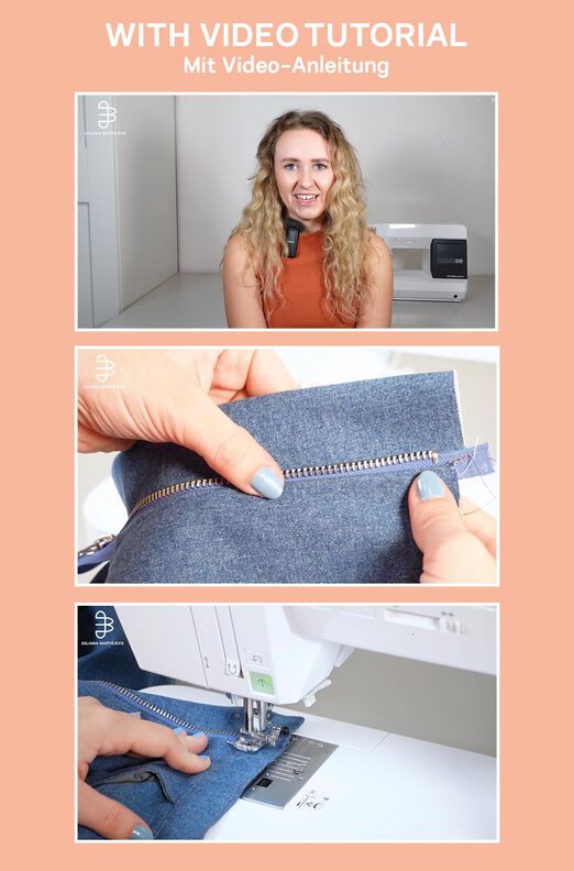 Jeans Hose Schnittmuster für Damen, XS-XXXL, Video-Anleitung image number 6