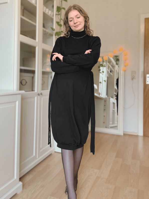 Midi Sweatshirtkleid  | Kleid mit Bindedetails | Linnea image number 4