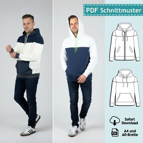 Schnittmuster + Anleitung Männer Hoodie/Zipjacke Gr. 44 - 60