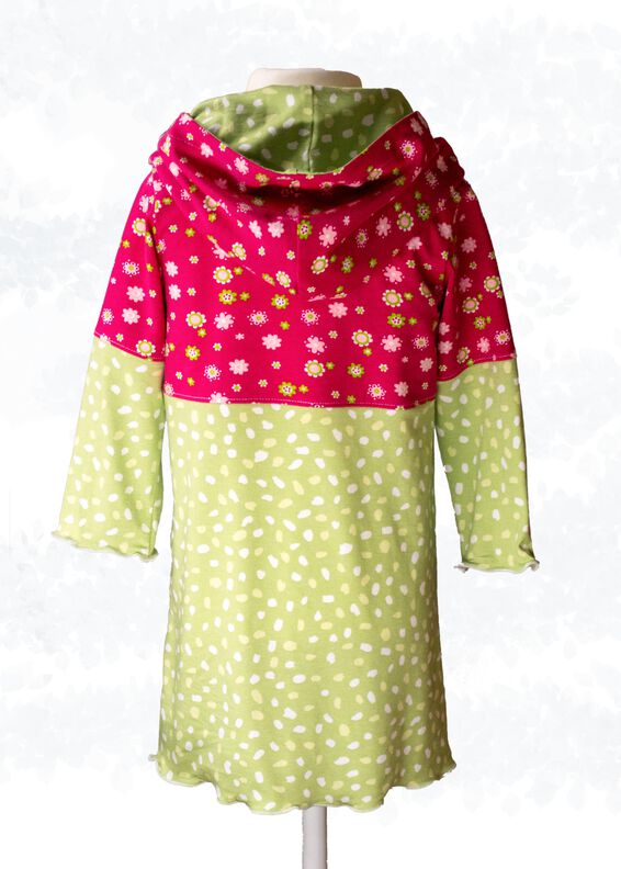 Kinder Sweatkleid „Yuna“ mit Kapuze oder Kragen 86-158 A4+A0 image number 6