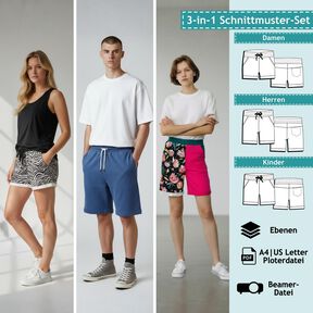 "Familien-Paket" Sweatshorts -Set Herren, Damen und Kinder