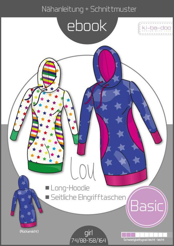 Ebook/Nähanleitung Hoodie LOU Mädchen Gr. 74/80-158/164 image number 1