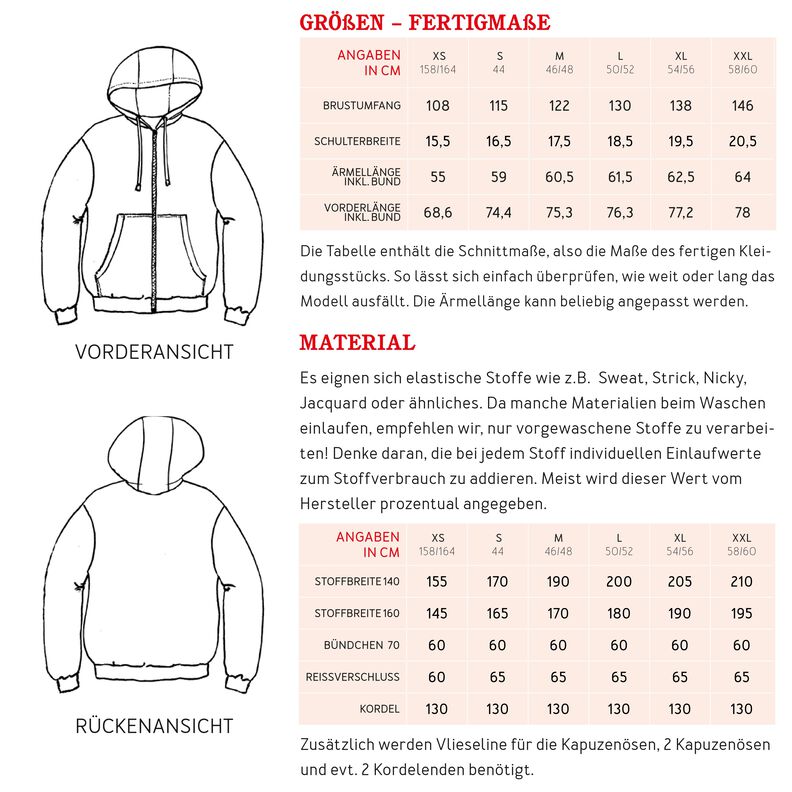 HERR LOU - Sweatjacke mit Kapuze  XS-XXL image number 8