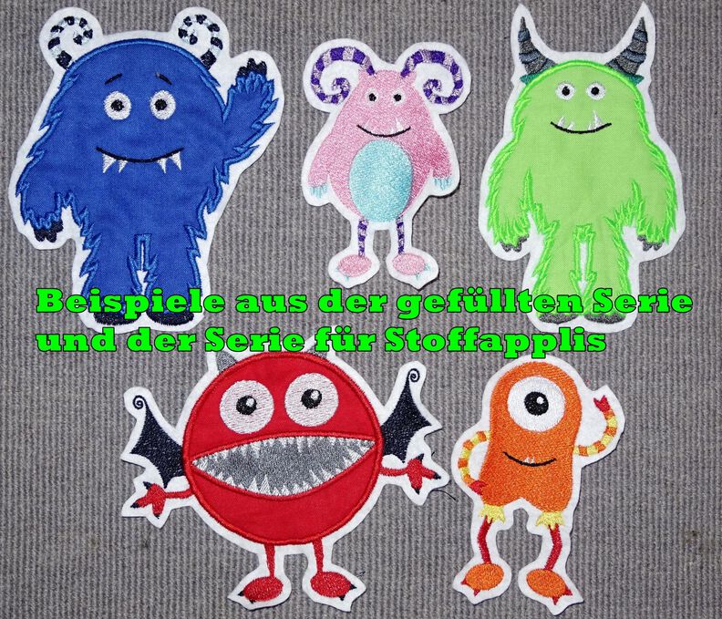 Stickdatei Monster gefüllt image number 4