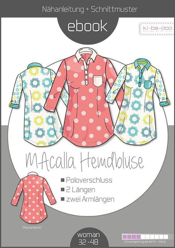 Ebook/Nähanleitung Hemdbluse Bluse MACALLA Damen Gr. 32 - 48 image number 1