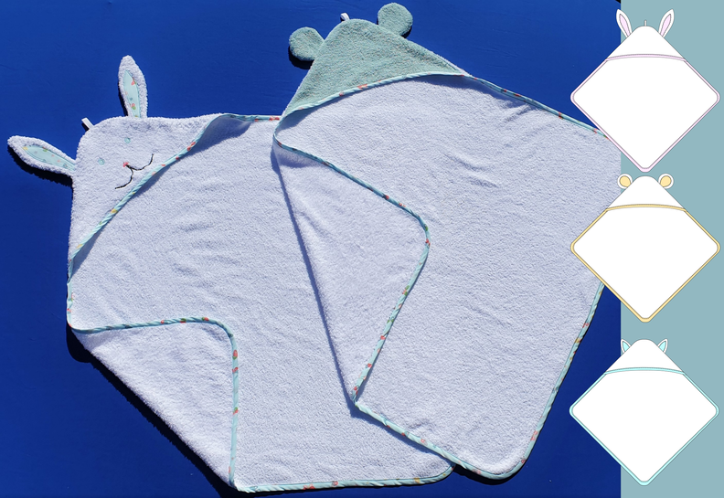 Kapuzenbadetuch mit Tierohren für Babys, Kleinkinder, Kinder image number 8