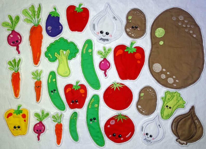 Gemüse Stickdatei Applis Gurke Möhre image number 6