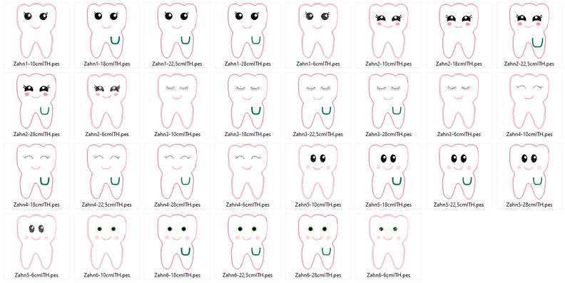 Zahn Kissen und Anhänger ITH Stickdatei image number 4