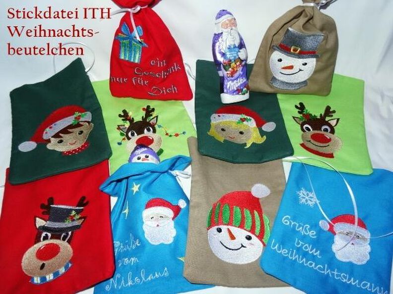 Weihnachtenssäckchen Stickdatei ITH 13x18 image number 1
