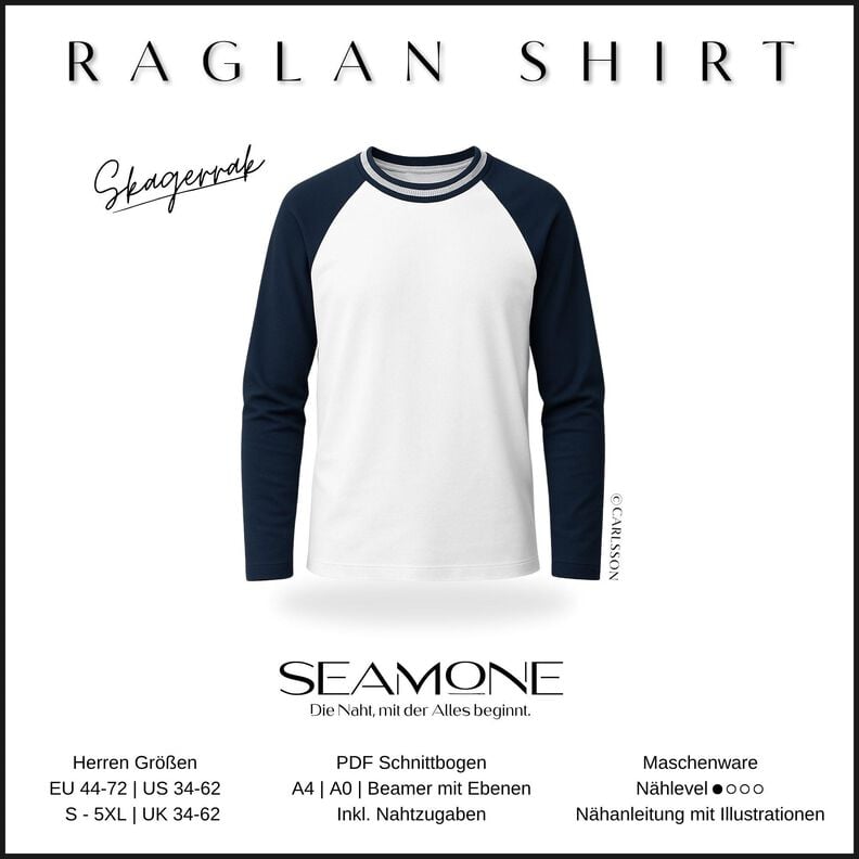 SKAGERRAK Herren Raglanshirt | Schnittmuster PDF | 44–72 image number 1