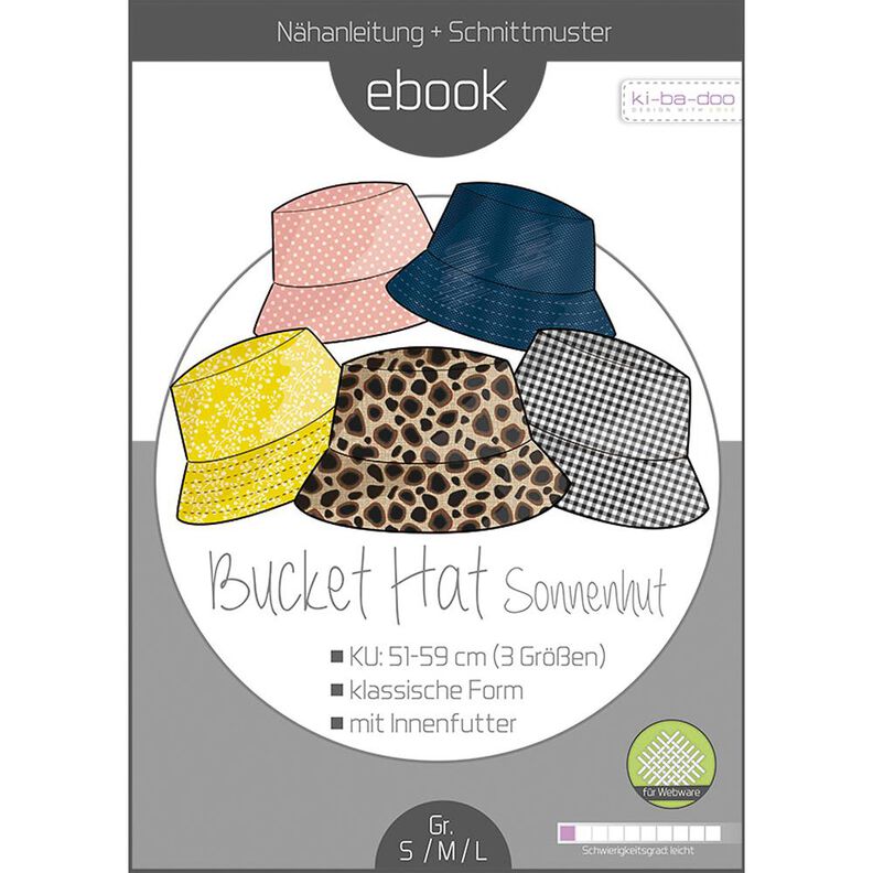 Ebook Bucket Hat/ Sonnenhut Gr.S-L - PDF Datei in DIN A4 image number 1