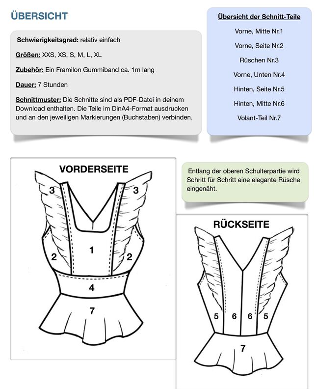 Oberteil Lorielle Nähanleitung und Schnittmuster (XXS-XL) image number 8