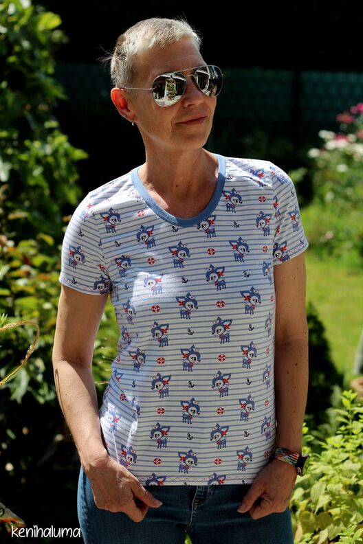  BASIC-SHIRT 1  RUNDHALS  +gratis Plott Schnittmuster image number 4