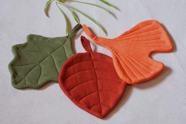 Blätter Topflappen Eiche Ginkgo nähen image number 2