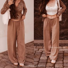 Mid Waist Stoffhose 