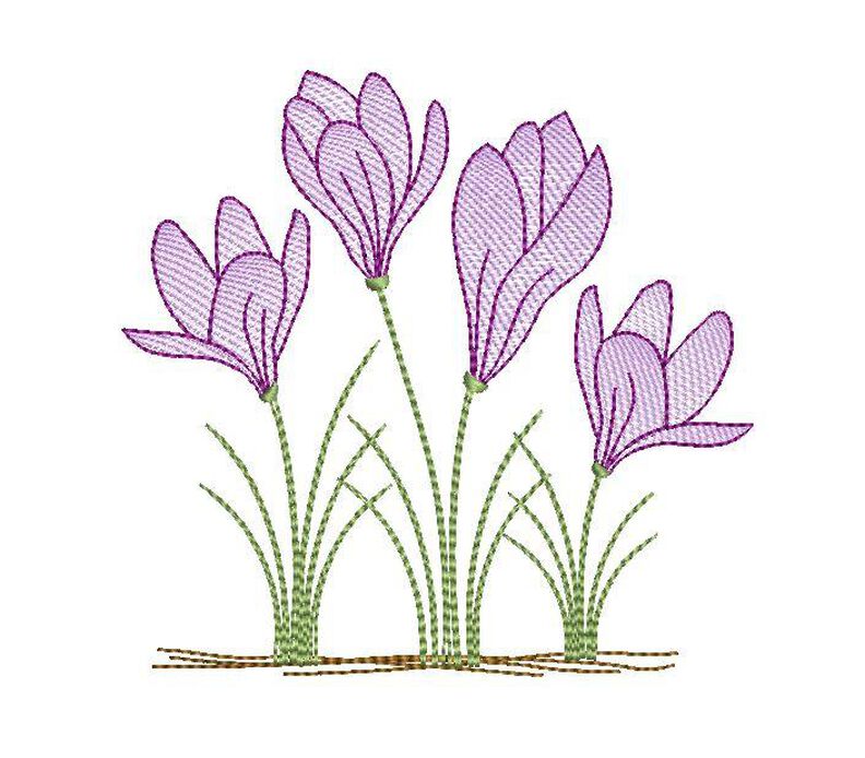 Stickdatei Krokus verschiedene Größen image number 5