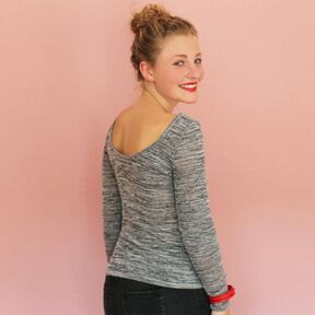 FRAU NIKKI - Langarmshirt mit R&uuml;ckenausschnitt XS-XL