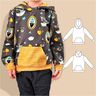 Kinderhoodie Kim – Kapuze oder Kragen, Gr. 86-158, A4+A0 thumbnail number 1