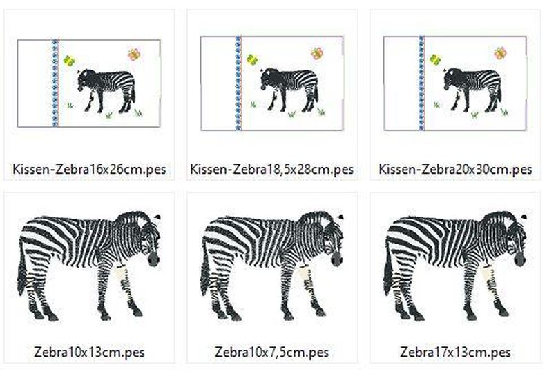 Zebra inkl. Kissen ITH Stickdatei image number 4