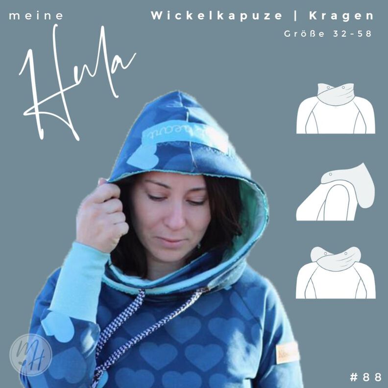 Wickelkapuze Damen Schnittmuster Gr. 32-58 - meine HULA #88 image number 2