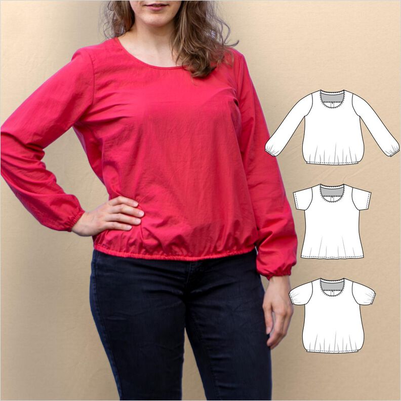 Becky – Bluse mit 4 Ärmellängen und Passe BU 80-116, A4+A0 image number 1