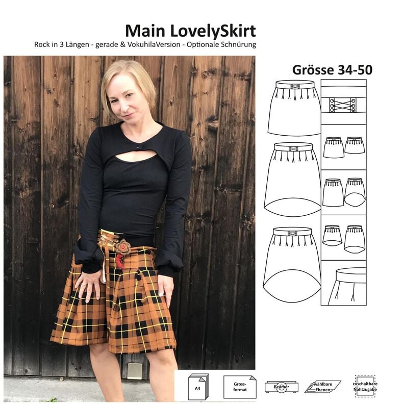 Main LovelySkirt  Damen  - Faltenrock inkl. Beamerdatei image number 1