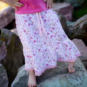 *Girls Boho Skirt* Stufenrock mit Passe Gr. 74-158, Rock