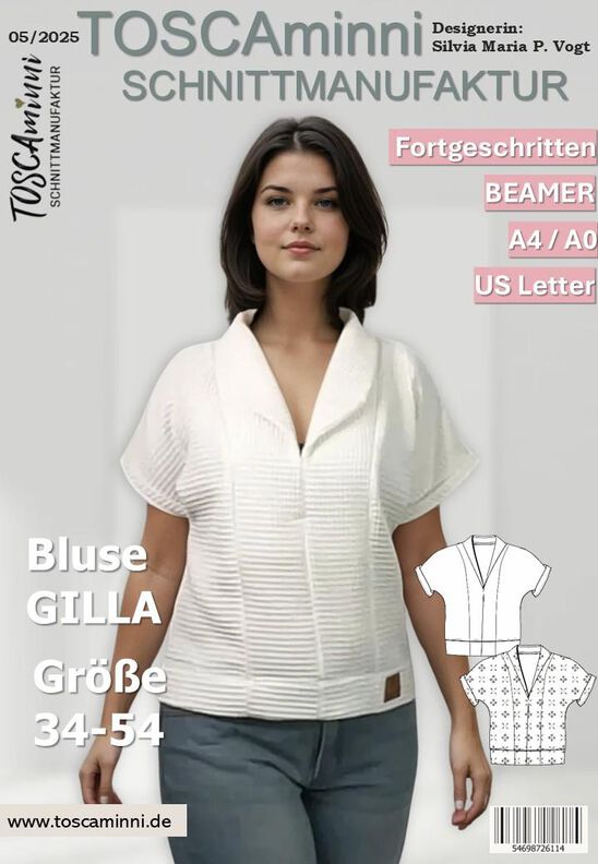 Schnittmuster Bluse Gilla | kurzarm mit Kragen | Musselin image number 2